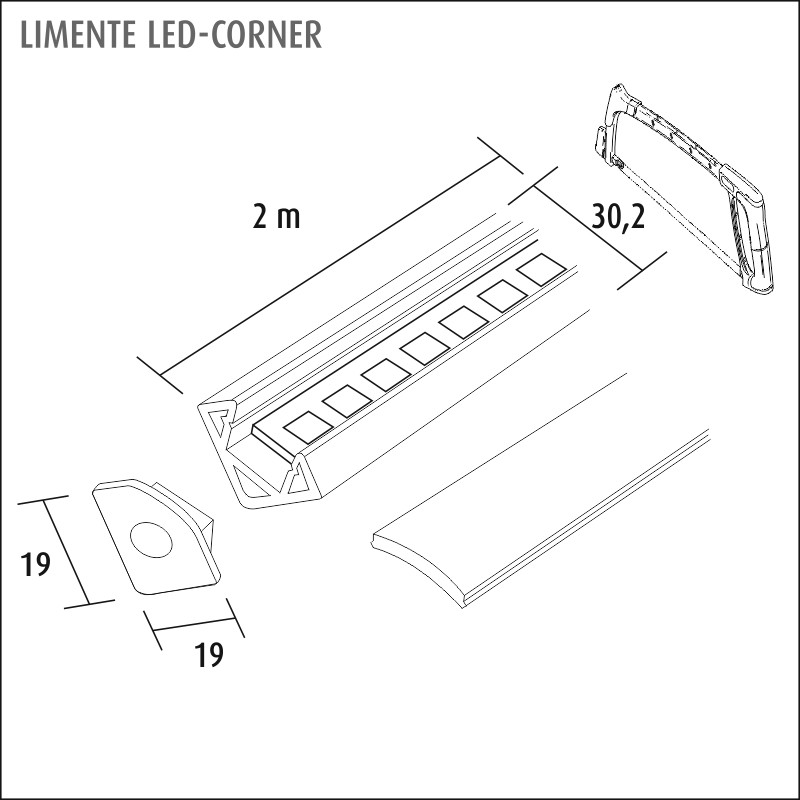 limente Led-light rail led-corner20 cct 29w 2,7-6k wh