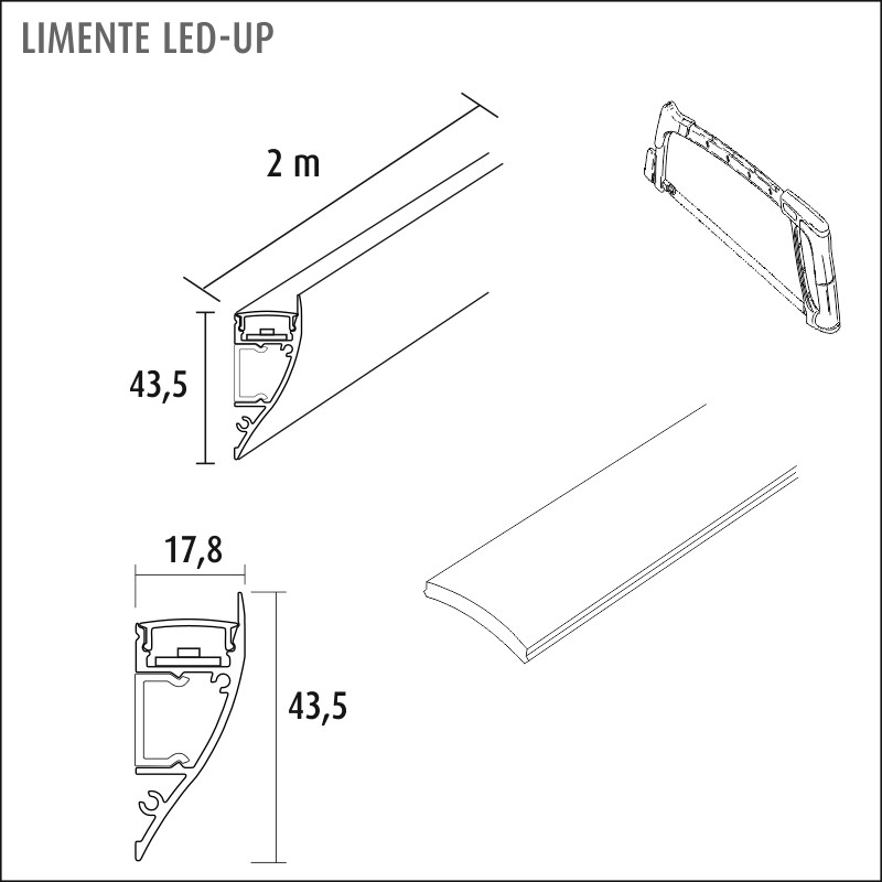 limente Led-light rail led-up20com 28w 4000k al bl