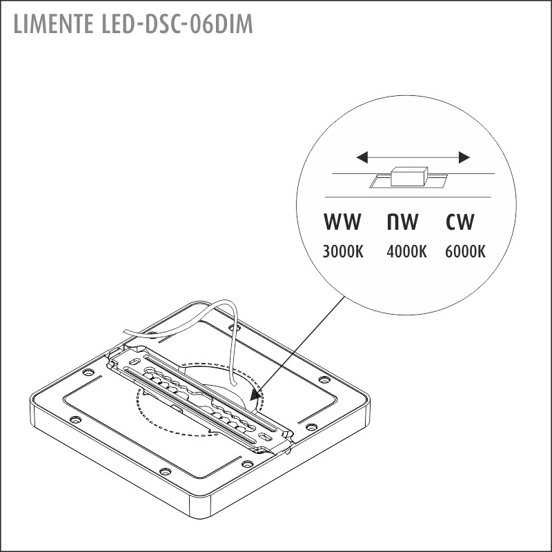 limente Downlight led-dsc-06dim 6w 3/4/6k va/mu