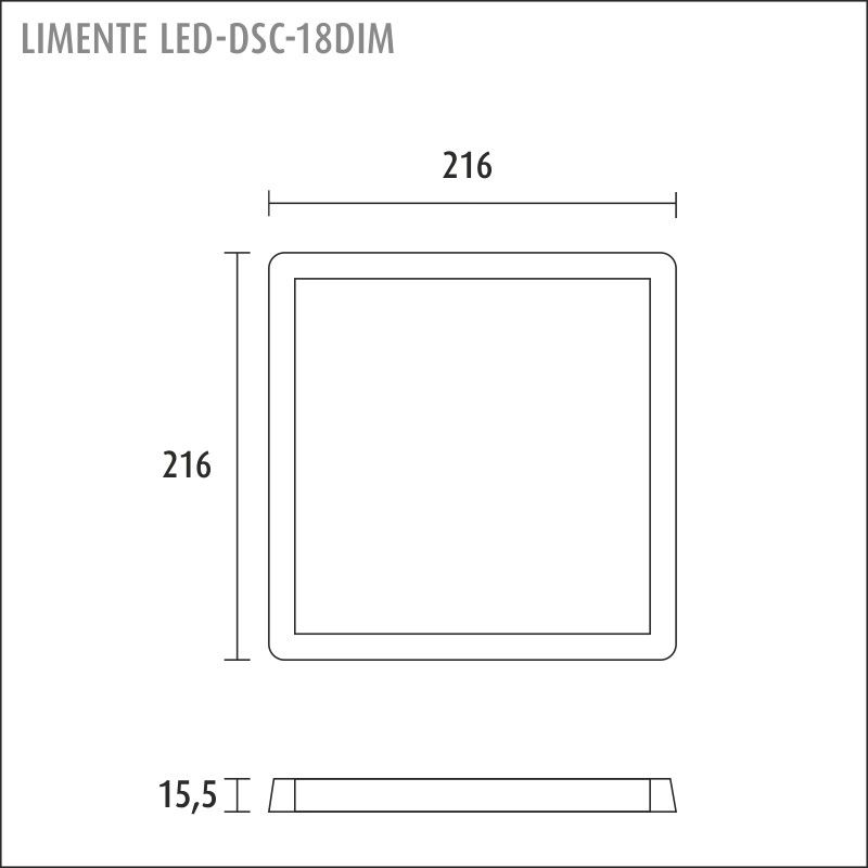 limente Downlight led-dsc-18dim 18w 3/4/6k va/mu