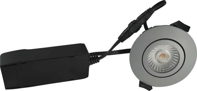 nordtronic Downlight low profile eco ip54 450lmeco 6w 4k gy round
