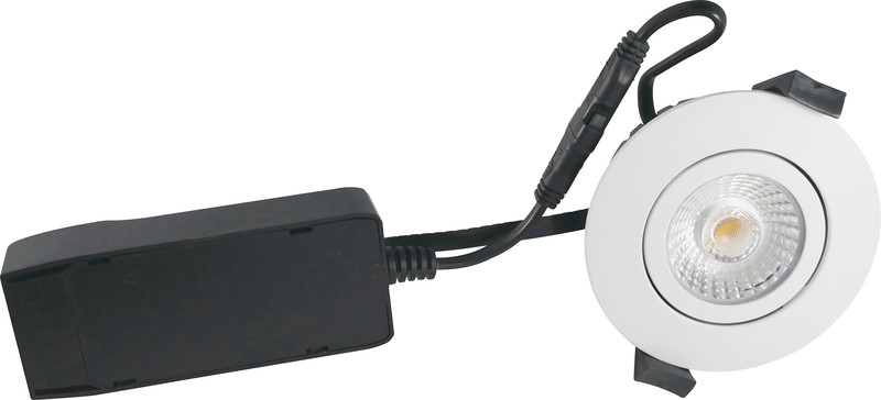 nordtronic Downlight low profile eco ip54 440lmeco 6w 3k wh round