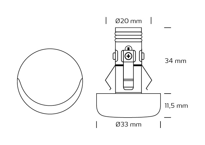 nordtronic Downlight anthea ip44 2w-350ma 10lm2700 ba mini