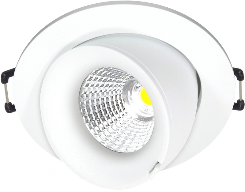 nordtronic Downlight velia pro ip44 9w 3k 740lm83mm tilt wh r