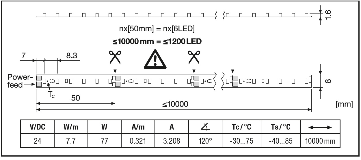 osram Valoprofiili/-nauha lf800s-g5-830-10 l2