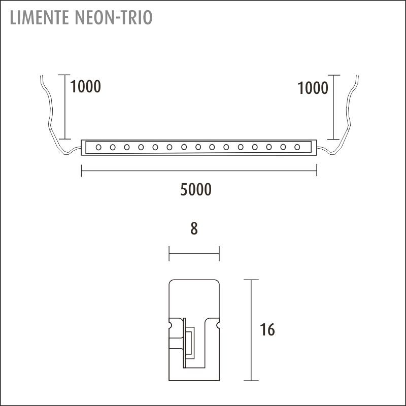 limente Led strip neon trio 60w 4000k va