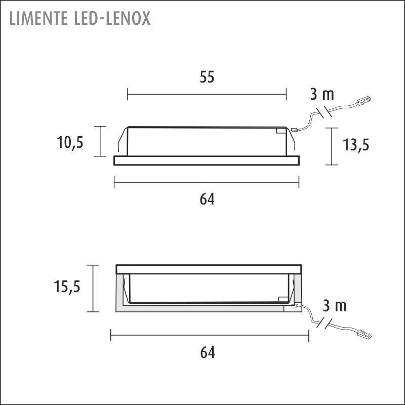 limente Möbelarmatur led-lenox 4w 4000k mes
