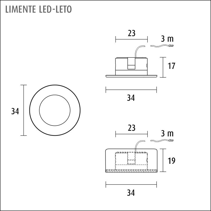limente Kalustevalaisin led-leto 1w 4000k mus