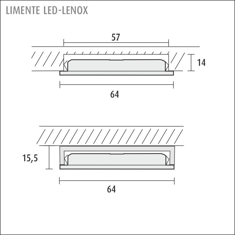 limente Möbelarmatur led-lenox s5 5x4w 3000k mes