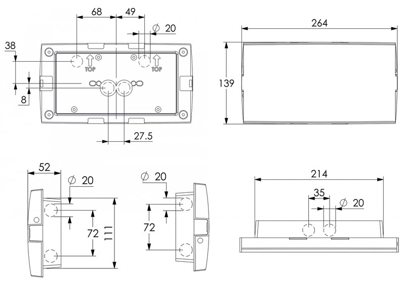 teknoware Turvavalaisin easy line lowbay twtb251wk 230vac/dc ip40