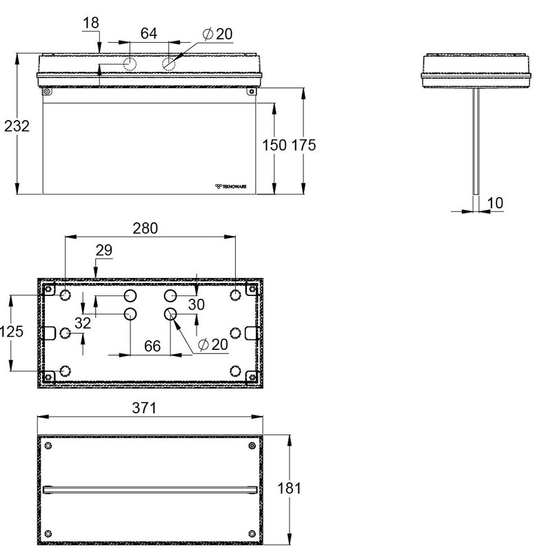 teknoware Opastevalaisin solid exit 2 twt3153wa 230vac ip65 3h