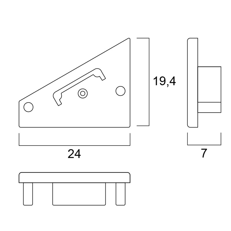 sylvania Mekaaninen lisätarvike al 0022641 kulmapääty 24x19 ho pr