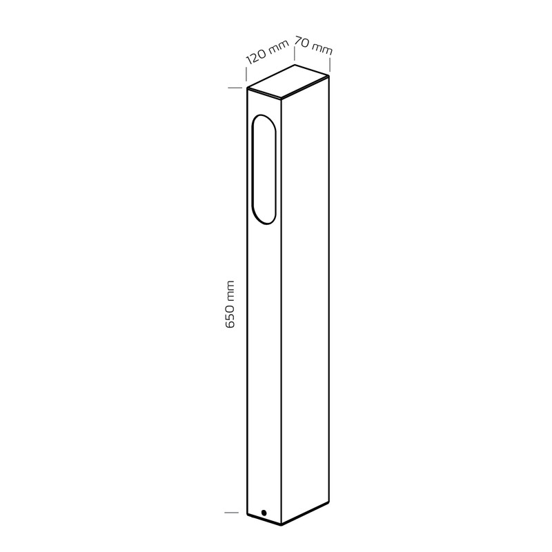 nordtronic Pollare belina ip54 220-240vac 8w 650mm gy