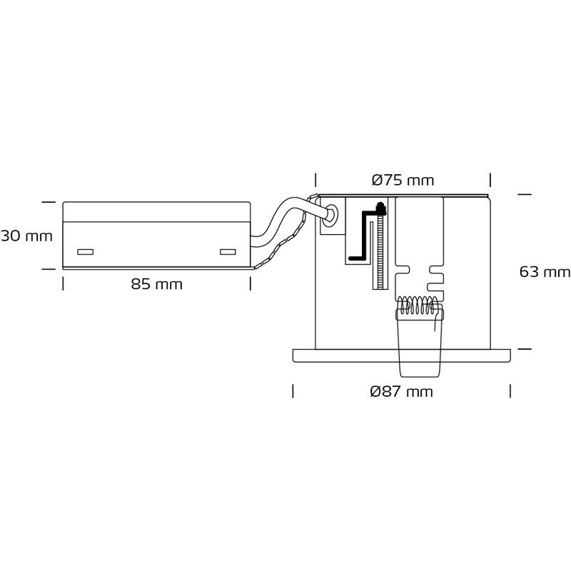 nordtronic Downlight uni install outdoor ip44 gu10 max. 7,5w bl r