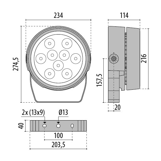 performance in lighting Strålkastare tyk+ 20 31w ell 65x35 3k an da