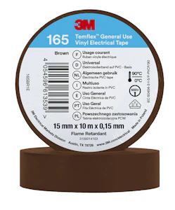 3m Electrical tape temflex 165 vinyl 15mm x 10m brown