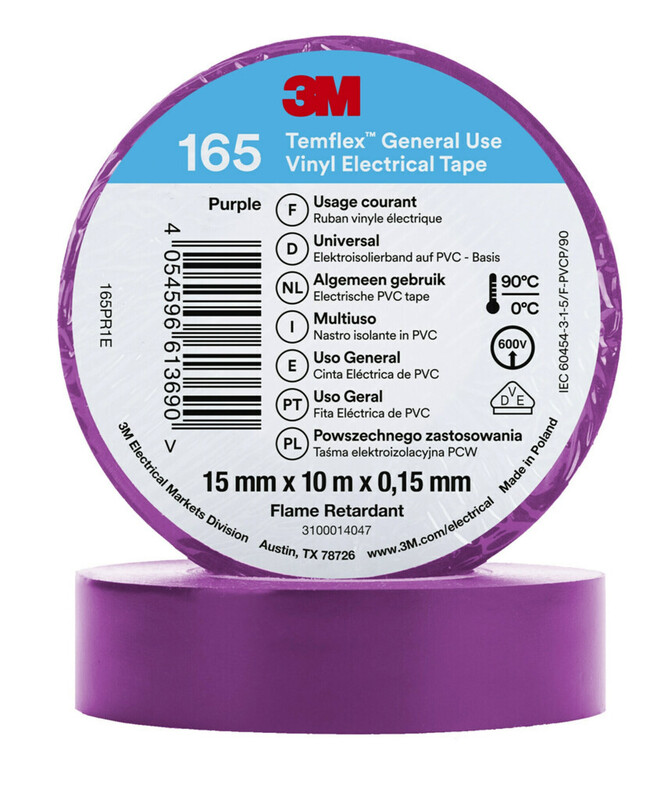 SÄHKÖTEIPPI TEMFLEX 165 VINYYLI VIOLETTI 15MMX10M