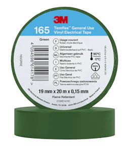 3m Electrical tape temflex 165 vinyl 19mm x 20m green
