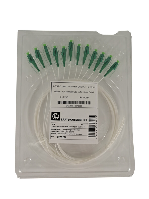 PIG TAIL (FIBRE) LC APC SM 12PCS 1.0M WHITE