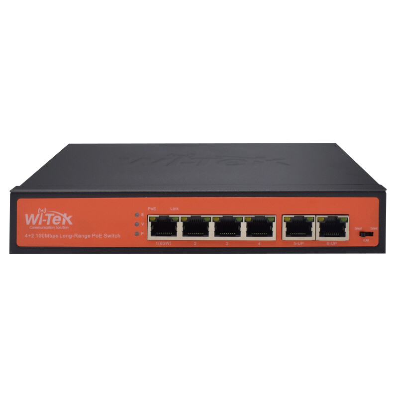wi-tek Ethernet kytkin finnsat 4fe(hipoe 65w)+2fe