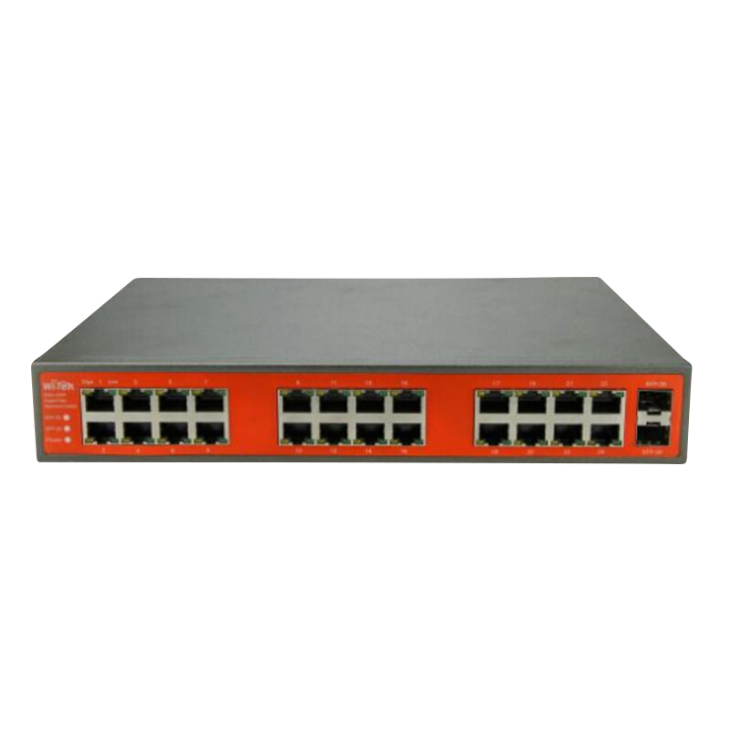 wi-tek Ethernet kytkin finnsat 24ge+2sfp kytkin 19in