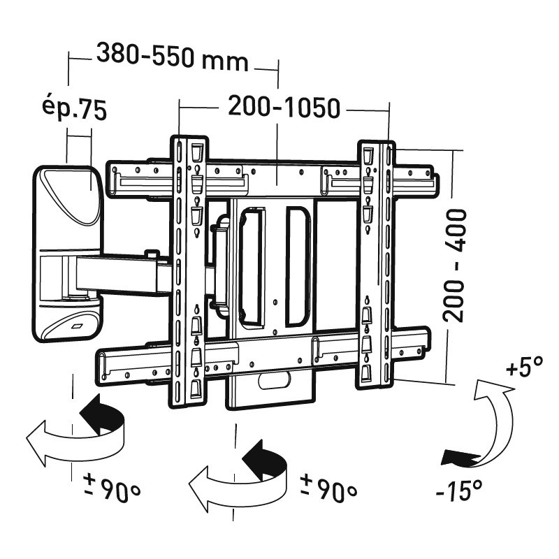erard Vägg stativ applik tilt/swivel 40-85in