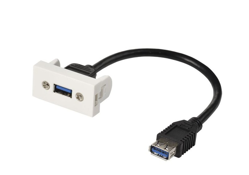 AV-BOX 1 X USB 45X22,5MM, CABLE 10CM