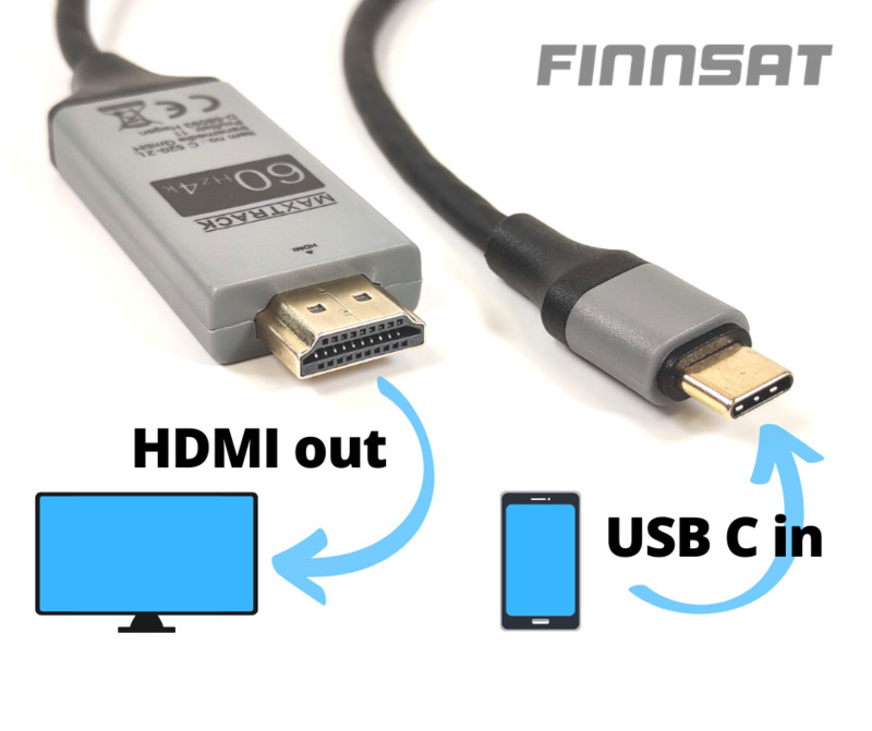 ADAPTER USB-C - HDMI KAAPELI 2M