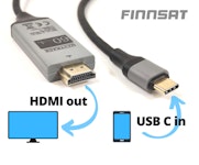 LIITOSJOHTO FINNSAT USB-C - HDMI KAAPELI 2m
