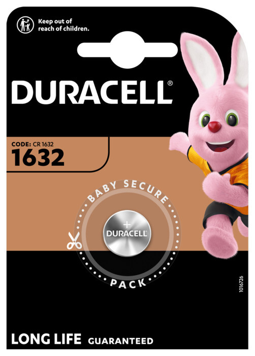 BATTERI LITHIUM 3V DURACELL 1632 LITHIUM 3V BL1