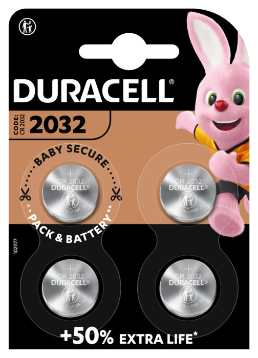 BATTERI LITHIUM 3V DURACELL 2032 LITHIUM 3V BL4