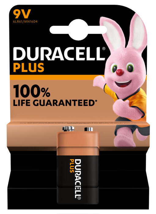 BATTERI ALKAL DURACELL PLUS 9V/6LR61 ALKALI