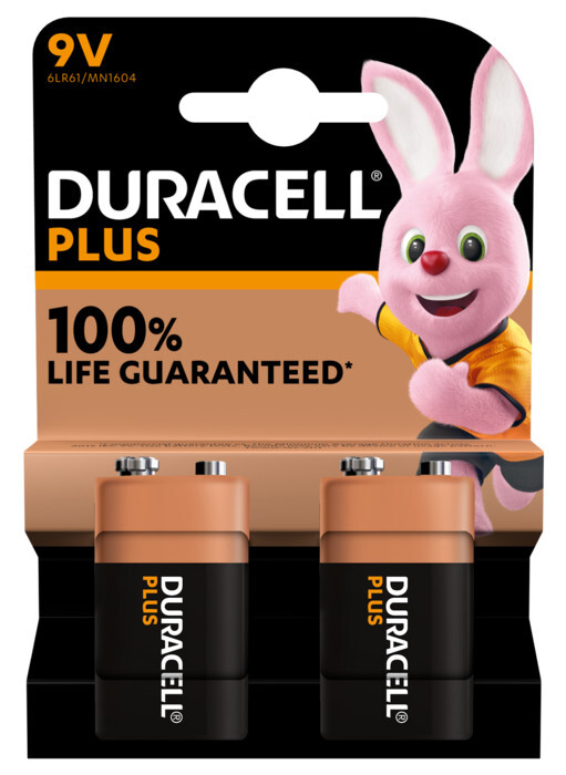 BATTERI ALKAL DURACELL PLUS 9V/6LR61 ALKALI