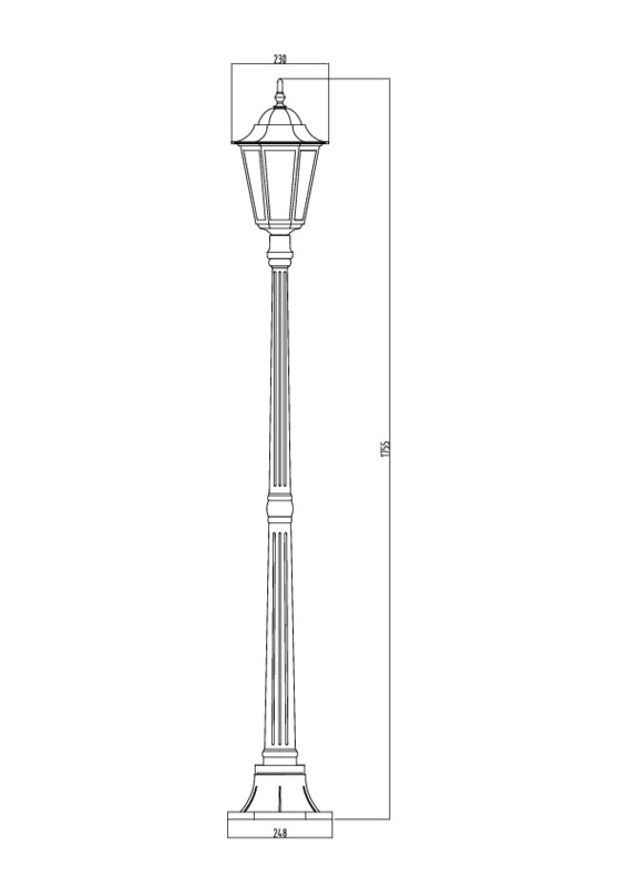 airam Outdoor luminaire ip44 e27 glc bk pole