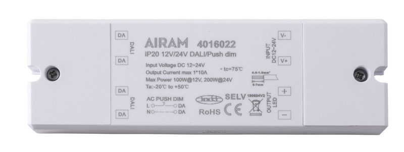 OHJAUSKOMPONENTTI APUS 12V IP20 12V/24V DALI/PUSH DIM