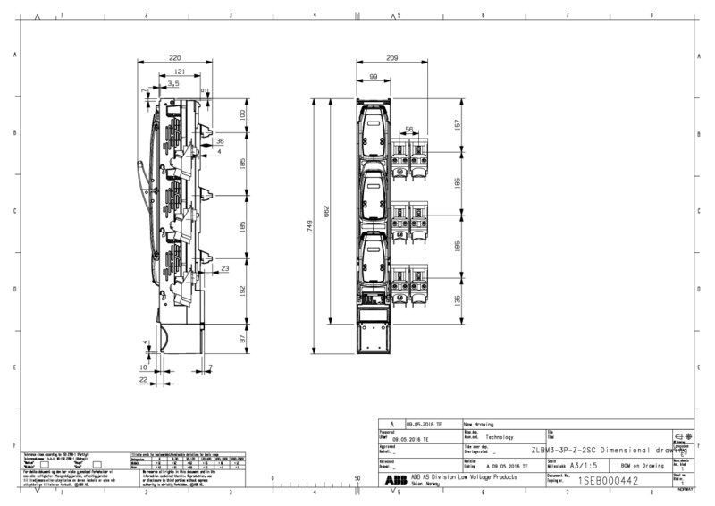 abb Säkringslastfrånskiljare zlbm2-3p-z-2sc