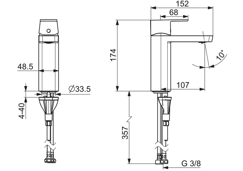oras Tvättställsblandare oras 4805f-105 stela eco