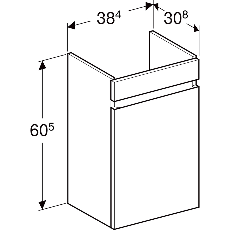 geberit Cabinet for washba renova plan 384x308x605mm lava