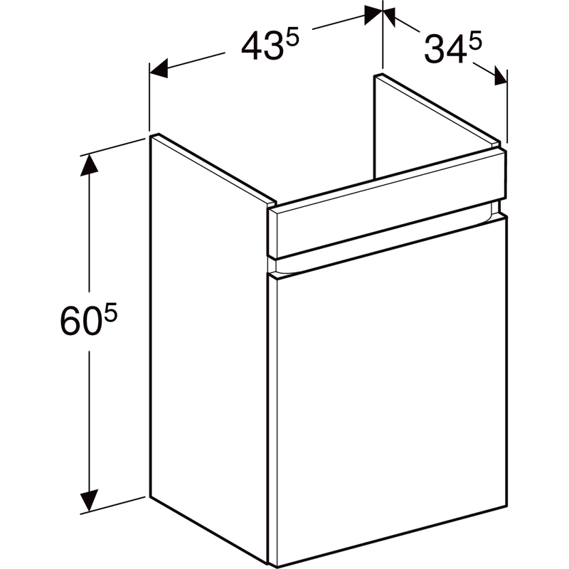 geberit Alakaappi geberit renova plan 435x345x605mm valkoinen