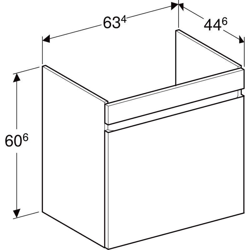 geberit Cabinet for washba renova plan 634x446x606mm hickory light