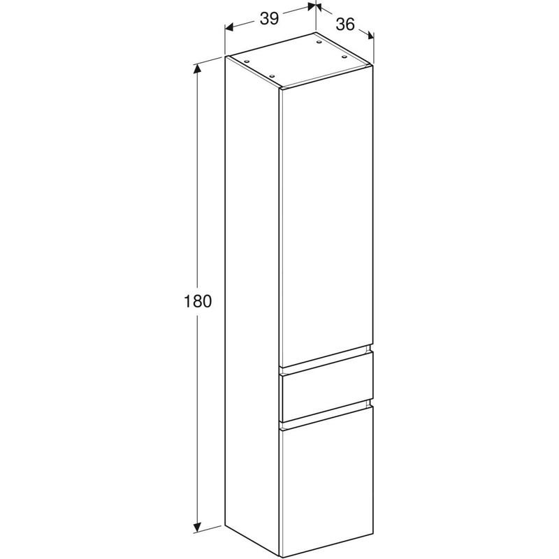 geberit High cabinet renova plan 390x360x1800mm lava