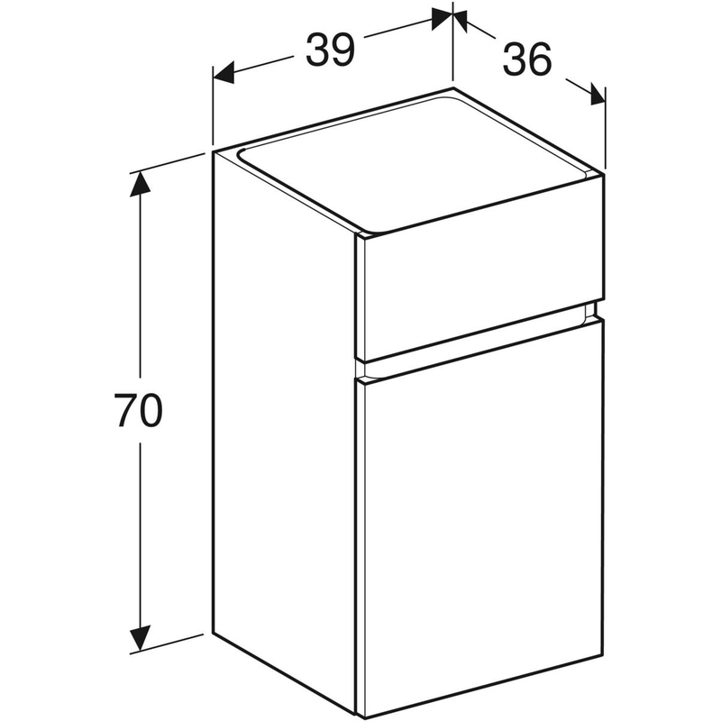 geberit Sivukaappi geberit renova plan 390x360x700mm valkoinen