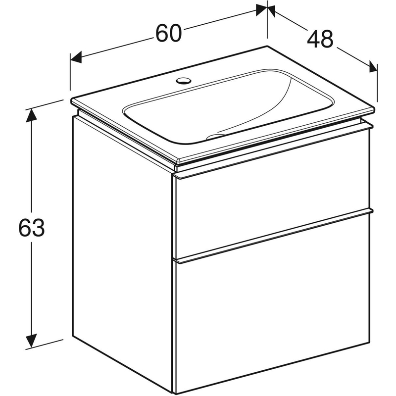 geberit Möbelpaket geberit icon 600x480x630mm ktct matt vit