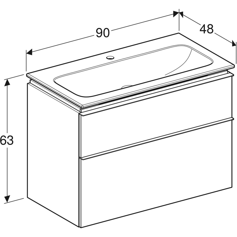 geberit Möbelpaket geberit icon 900x480x630mm sandgrå