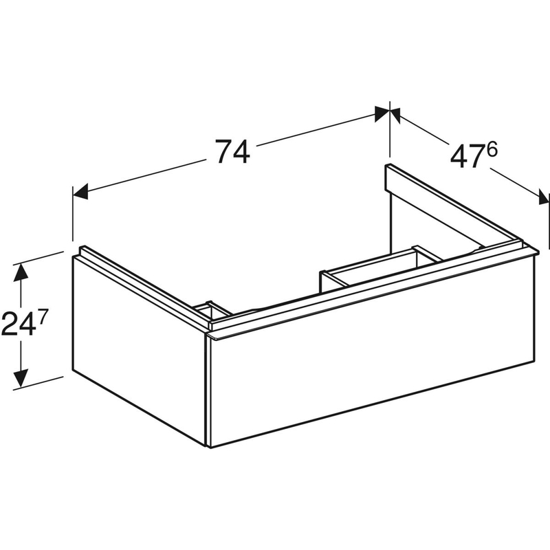 geberit Cabinet for washbasin icon 740x476x247mm hickory