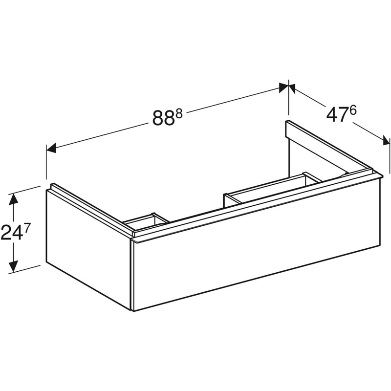 geberit Alakaappi geberit icon 888x476x247mm valkoinen