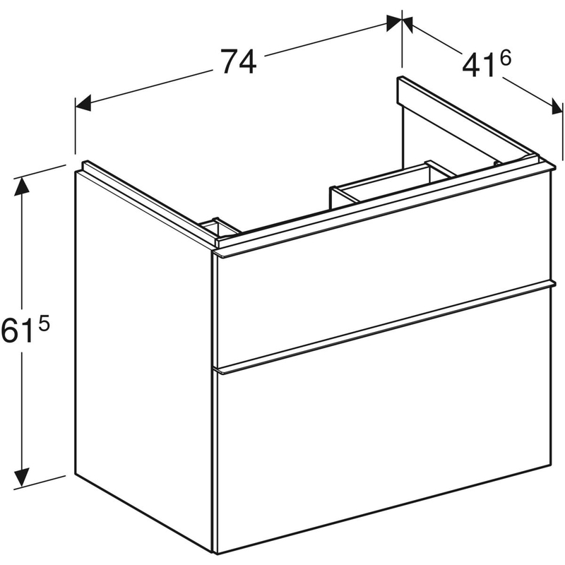 geberit Cabinet for washbasin icon 740x476x615mm white