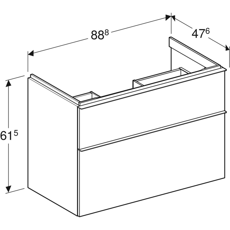 geberit Cabinet for washbasin icon 888x476x615mm white