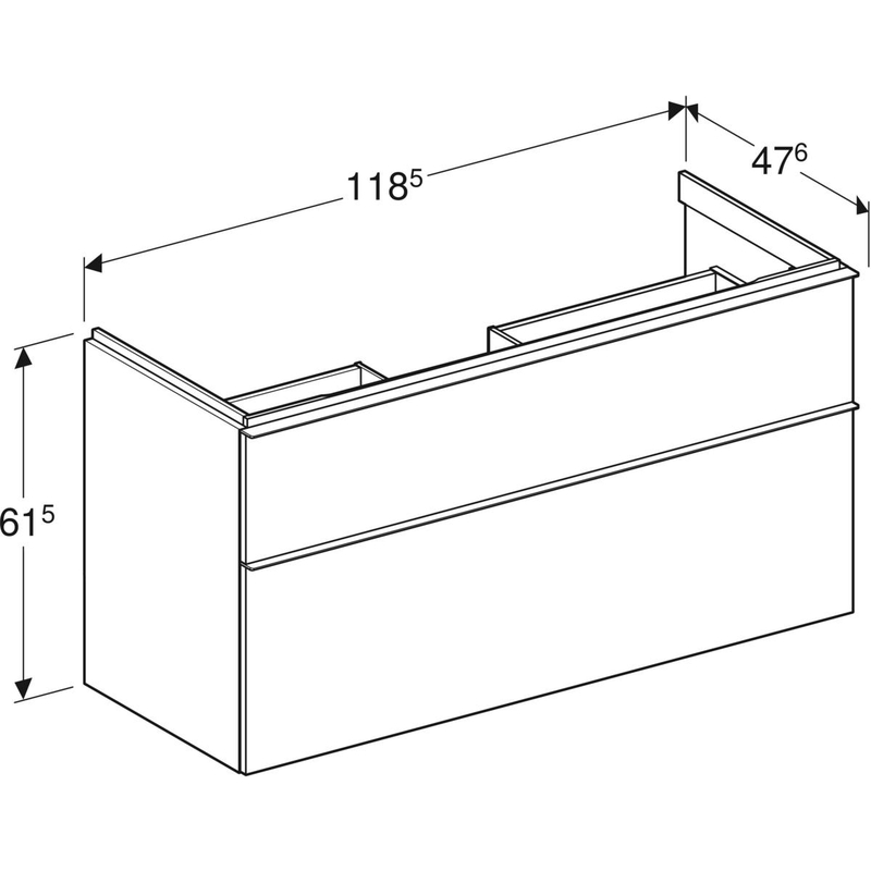 geberit Cabinet for washbasin icon 1184x476x615mm lava