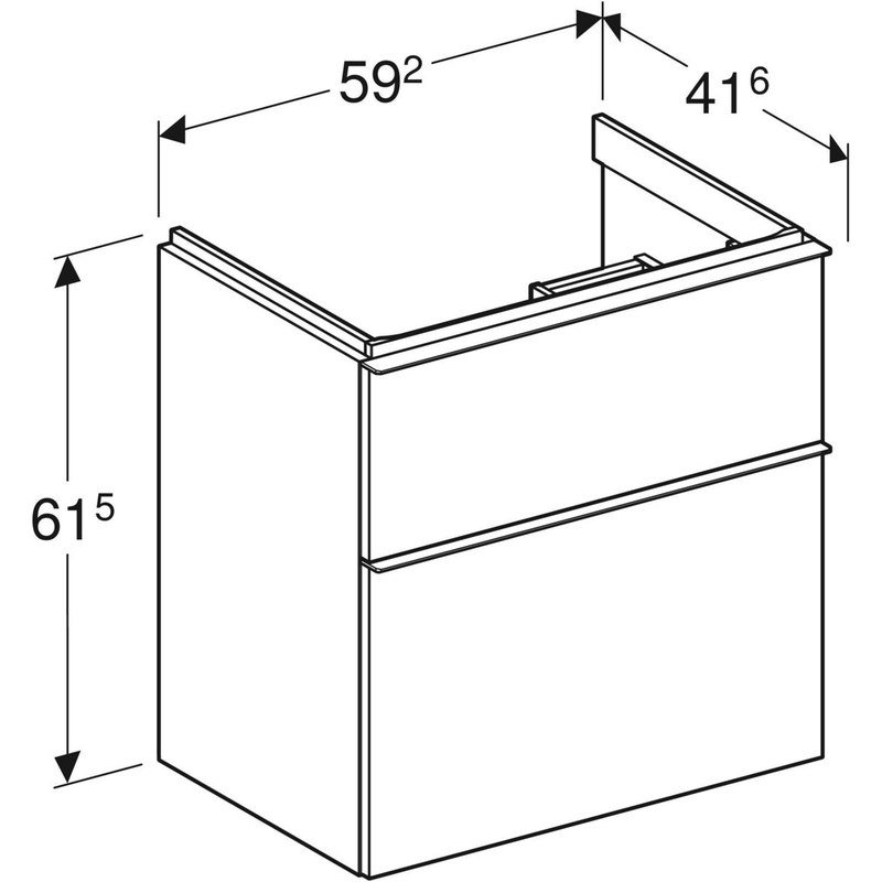 geberit Cabinet for washbasin icon 592x416x615mm hickory